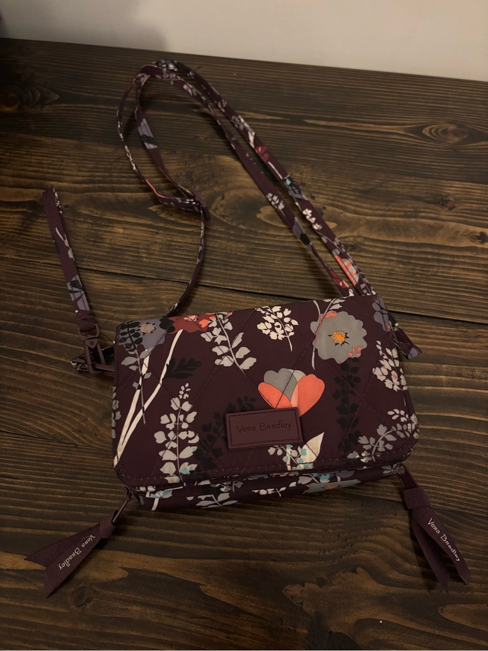Vera Bradley Ultralight RFID Wallet Crossbody in the Enchanted Garden